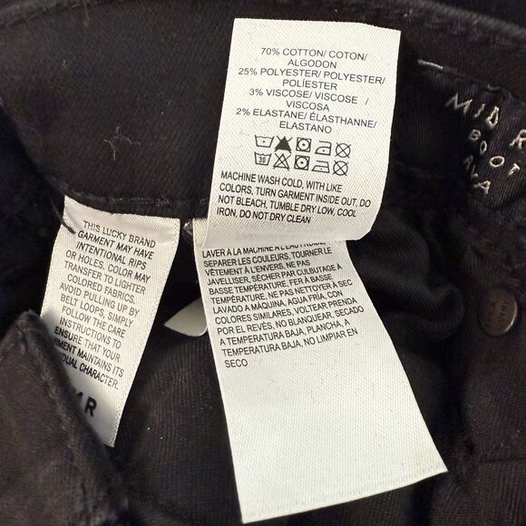 Lucky Brand Ava Black Mid Rise Boot Cut Jeans Size 12/31 Goth Western Boho Rodeo - Picture 10 of 11